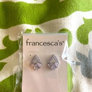 Francesca’s Silver and Cubic Zirconia Studded Earnings Brand NEW